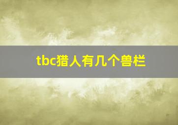 tbc猎人有几个兽栏