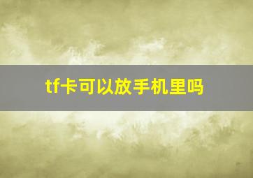 tf卡可以放手机里吗