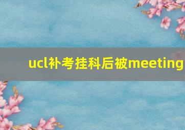 ucl补考挂科后被meeting