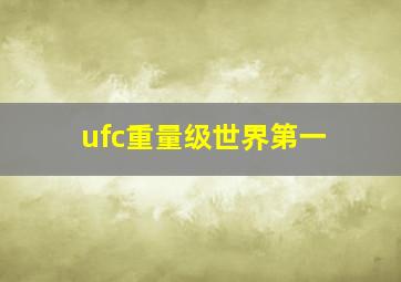 ufc重量级世界第一