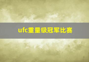 ufc重量级冠军比赛