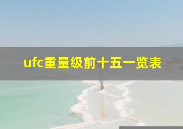 ufc重量级前十五一览表