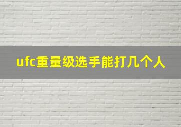 ufc重量级选手能打几个人