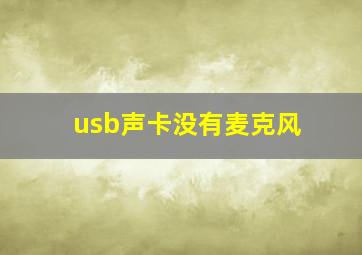 usb声卡没有麦克风