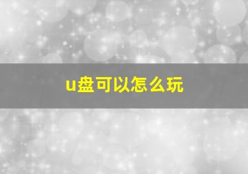 u盘可以怎么玩