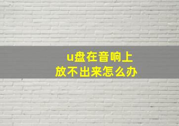 u盘在音响上放不出来怎么办