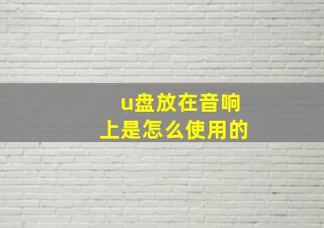 u盘放在音响上是怎么使用的