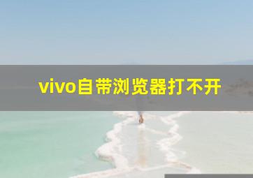 vivo自带浏览器打不开