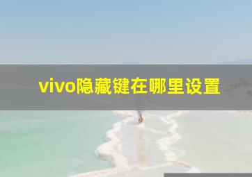 vivo隐藏键在哪里设置