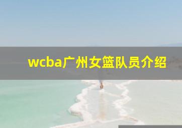 wcba广州女篮队员介绍