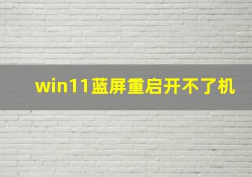 win11蓝屏重启开不了机