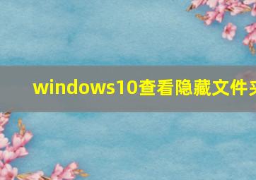 windows10查看隐藏文件夹