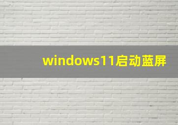 windows11启动蓝屏