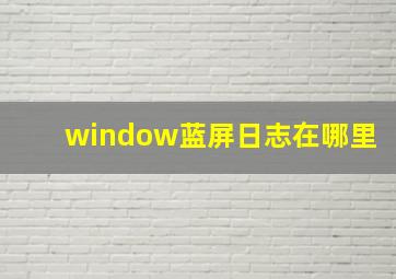 window蓝屏日志在哪里