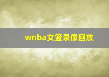 wnba女篮录像回放