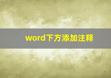 word下方添加注释