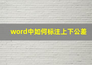 word中如何标注上下公差