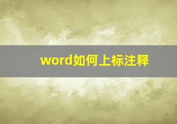 word如何上标注释