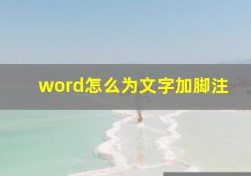 word怎么为文字加脚注