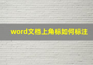 word文档上角标如何标注