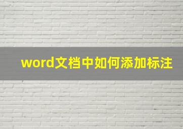 word文档中如何添加标注