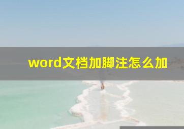 word文档加脚注怎么加