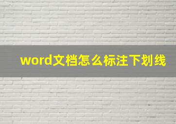 word文档怎么标注下划线