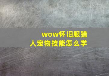 wow怀旧服猎人宠物技能怎么学