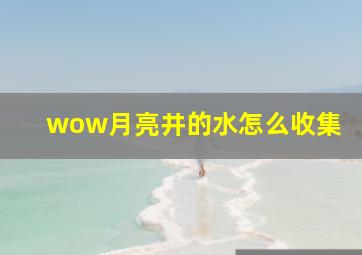 wow月亮井的水怎么收集