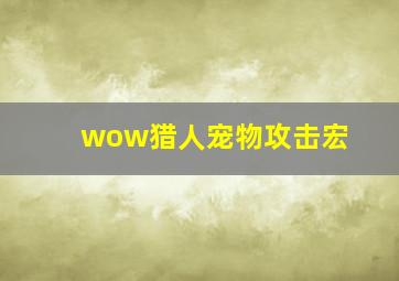 wow猎人宠物攻击宏