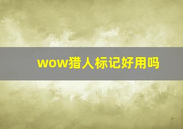 wow猎人标记好用吗