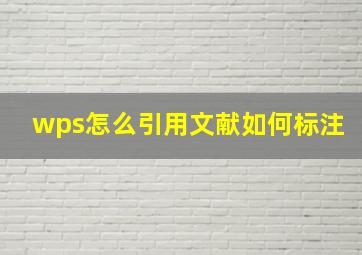 wps怎么引用文献如何标注