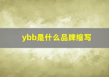 ybb是什么品牌缩写