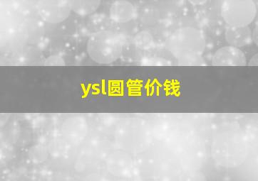 ysl圆管价钱