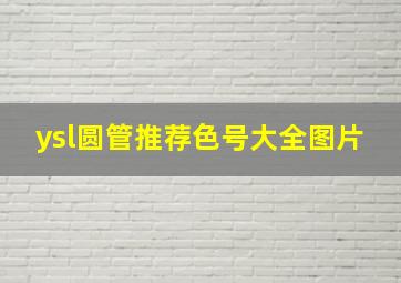 ysl圆管推荐色号大全图片