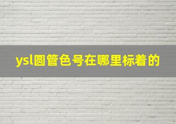 ysl圆管色号在哪里标着的