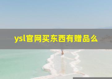 ysl官网买东西有赠品么