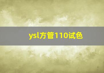 ysl方管110试色