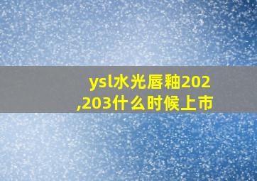 ysl水光唇釉202,203什么时候上市