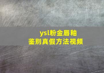 ysl粉金唇釉鉴别真假方法视频