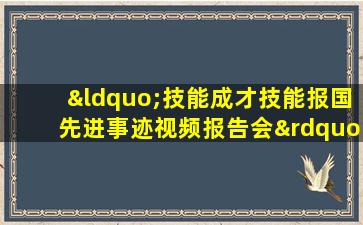 “技能成才技能报国先进事迹视频报告会”