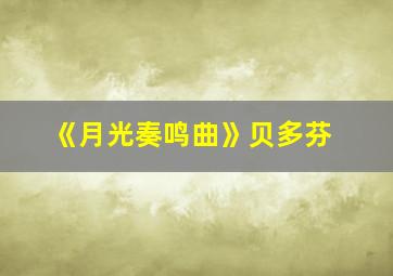 《月光奏鸣曲》贝多芬