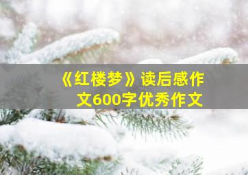 《红楼梦》读后感作文600字优秀作文