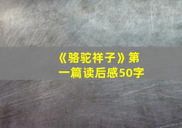 《骆驼祥子》第一篇读后感50字