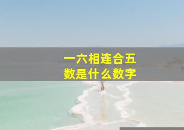 一六相连合五数是什么数字