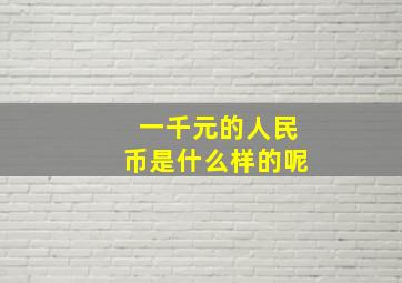 一千元的人民币是什么样的呢