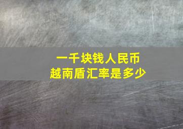 一千块钱人民币越南盾汇率是多少