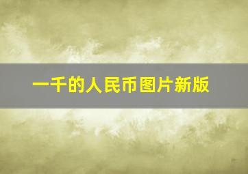 一千的人民币图片新版