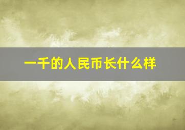 一千的人民币长什么样