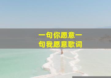 一句你愿意一句我愿意歌词